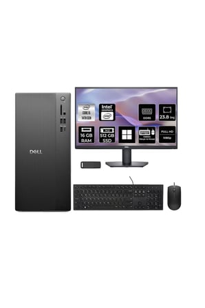 Tower Essential QVT1260 Core i5 14500 16GB RAM 512GB SSD 23.8" FHD Win11 Pro BTO005BQVT1260P641 Masaüstü Bilgisayar + PER4 USB Bellek