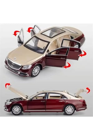 Mercedes Benz S680 Maybach 1-24 Die Cast Metal Araba  S600 Diecast Model Araba IŞIKSIZ PİLSİZ
