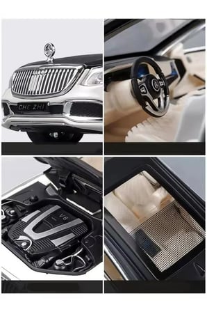 Mercedes Benz S680 Maybach 1-24 Die Cast Metal Araba  S600 Diecast Model Araba IŞIKSIZ PİLSİZ