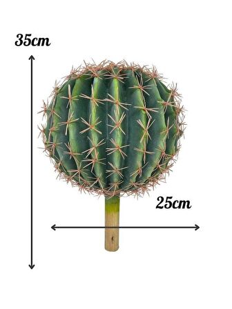 Yapay Çiçek Echinocactus Grusonii Altın Fıçı Kaktüs  25*25cm Cactüs  sk4010