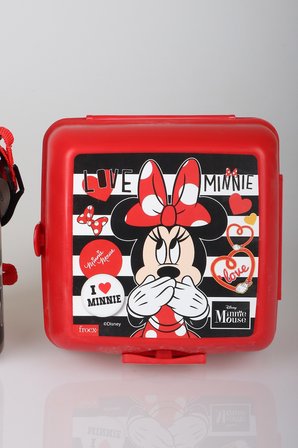x Dekomus Lisanslı Minnie Mouse 500 ML Çelik Matara ve Beslenme Kabı Seti