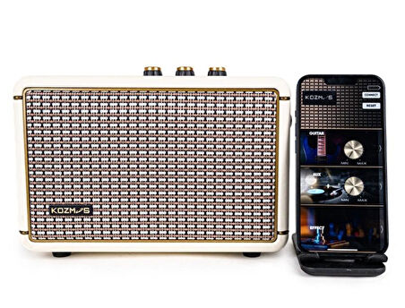 KOZMOS Blaze-30CR Taşınabilir Şarjlı Elektro Gitar Amfisi (Krem)