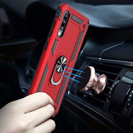Gpack Samsung Galaxy A70 Kılıf Vega Yüzüklü MıknatıslıNano Glass