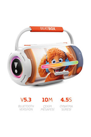 Powerway Beatbox Animals Köpek Led Işıklı Ses Bombası Usb Sd Aux Bluetooth Hoparlör 20W