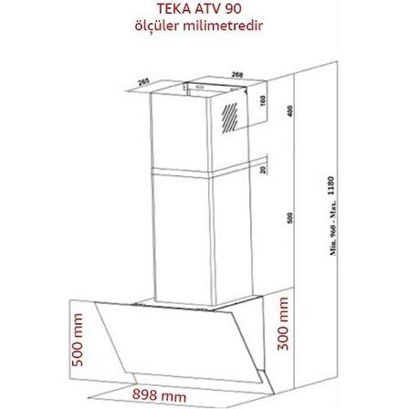 Teka ATV 90 Beyaz Davlumbaz