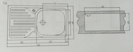 Teka Eviye Infant 45 Paslanmaz Çelik Sol(76X44)