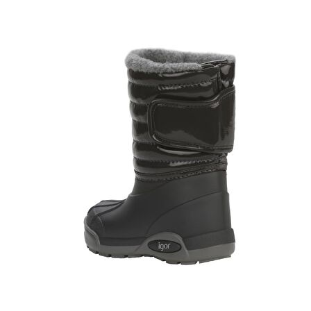 Igor W10168002 Topuksuz Kürklü Su Geçirmez Siyah Mikrofiber Kız Çocuk Yağmur Çizmesi
