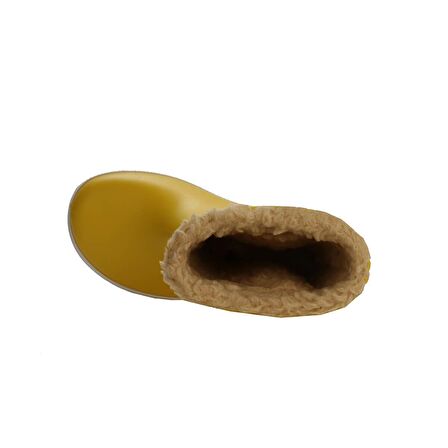 Igor W10207008 Topuksuz Kürklü Su Geçirmez Sarı Pvc Kız Çocuk Yağmur Çizmesi