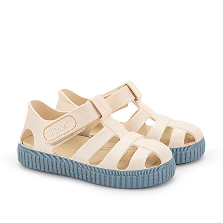 İgor Nico Marfil S10323 Çocuk Sandalet / 225 Krem/Mavi