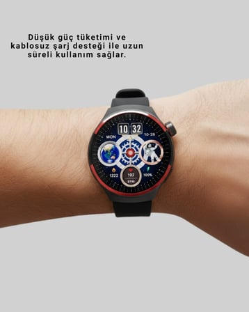Spor ve Sağlık Takipli Akıllı Saat Kablosuz Şarj - Lisinya