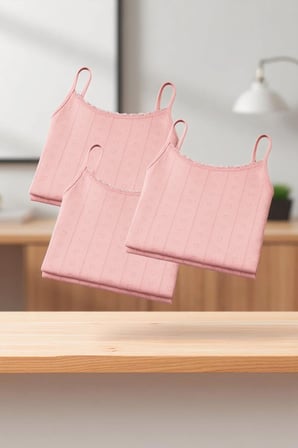 Kadın %100 Pamuklu Jakarlı Yumuşak Kumaş Mürdüm İp Askılı 3'lü Atlet Qİ3K13LK4E.3L
