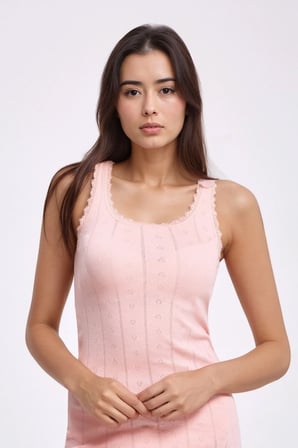 Kadın %100 Pamuklu Jakarlı Yumuşak Kumaş Kalın Askılı 2'li Atlet Qİ3K13LK5E.2L