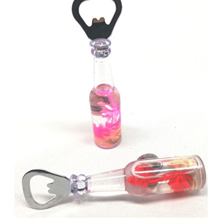 Mıknatıslı Şişe Açacağı Şişede Çiçekli Mıknatıslı Kapak Açacağı