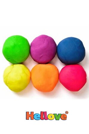 6 Adet Oyun Hamuru + Oyun Hamuru İçin Merdane Ve Kalıp Seti Play Dough