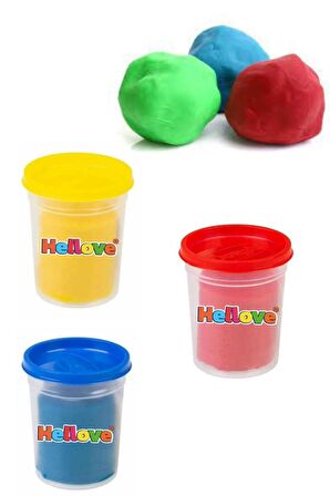 6 Adet Oyun Hamuru + Oyun Hamuru İçin Merdane Ve Kalıp Seti Play Dough