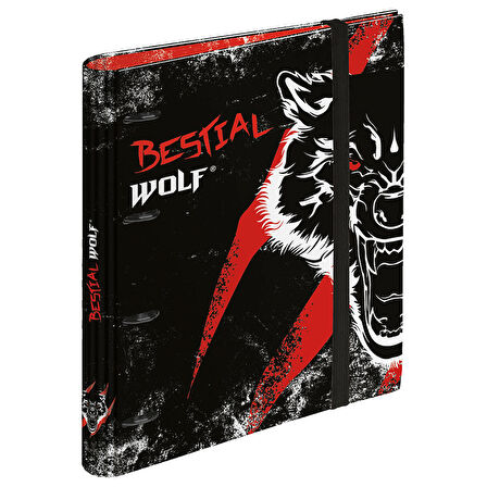 Busquets Bestial Wolf Kareli A4 120 Sayfalı 4 Telli Lastikli Klasör 2001005370