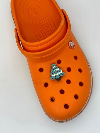 Yılbaşı Çam Ağacı Temalı Işıklı Jibbitz Crocs Terlik Süsü