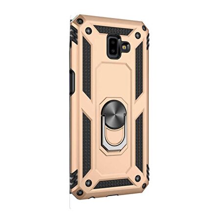 Gpack Samsung Galaxy J6 Plus Kılıf Vega Yüzüklü MıknatıslıNano Glass