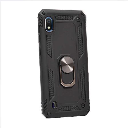 Gpack Samsung Galaxy M10 Kılıf Vega Yüzüklü MıknatıslıNano Glass