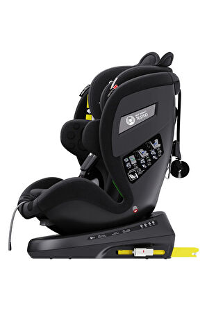 Yeni Bear 360 ° Dönebilir Yatabilir i-Size 0-36 Kg OtoKoltuğu ISOFIX/SIP/LATCH Siyah