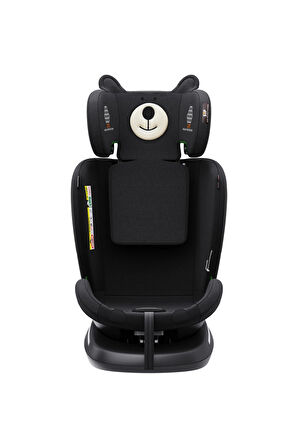 Yeni Bear 360 ° Dönebilir Yatabilir i-Size 0-36 Kg OtoKoltuğu ISOFIX/SIP/LATCH Siyah