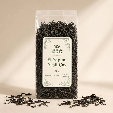 BlackSea Organics El Yapımı Yeşil Çay 50 gr | Katkısız Doğal Mayıs Hasatı Üst Yaprak