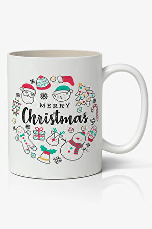 Kişiye Özel Yılbaşı Sevimli Kediler Christmas Temalı Beyaz Kupa Bardak Sevgiliye Arkadaşa Hediye v17