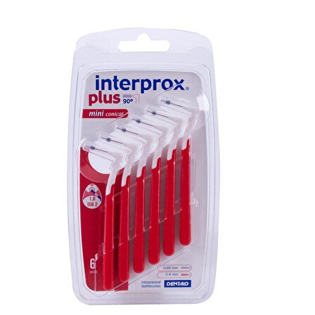 Interprox Plus Mini Conical 0.6mm Arayüz Fırçası 6 Adet KIRMIZI