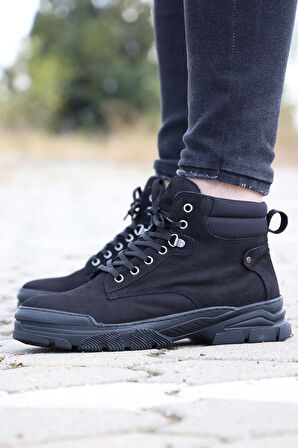 M.P. 232-4254 Kaymaz Taban Hakiki Deri Fermuarlu Erkek Bot