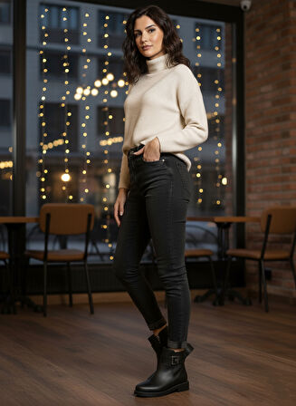 Pierre Cardin 910 Logo Detaylı Günlük Fermuarlı Kadın Bot