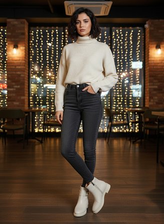 Pierre Cardin 910 Logo Detaylı Günlük Fermuarlı Kadın Bot