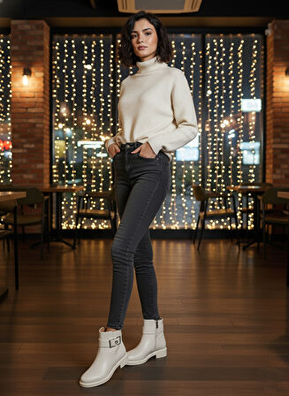 Pierre Cardin 910 Logo Detaylı Günlük Fermuarlı Kadın Bot