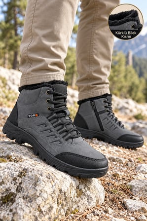 Vojo Fix İçi Tüylü Fermuarlı Günlük Outdoor Erkek Bot