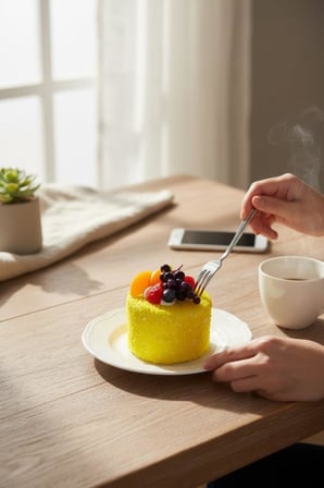 Yapay Limon Pasta Yumuşak Dokulu Yuvarlak Şeklinde Mini Pasta