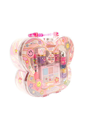 Parıltılı Taşınabilir Kozmetik Seti – Çocuk Makyaj Oyuncak Seti Akrilik Çantalı
