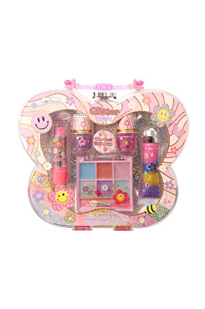 Parıltılı Taşınabilir Kozmetik Seti – Çocuk Makyaj Oyuncak Seti Akrilik Çantalı