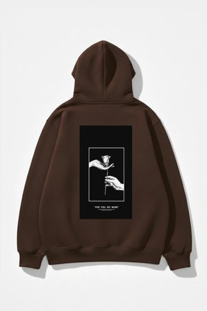 Unisex Yumuşak Dokulu For You, My Muse Baskılı Tasarım Oversize 3 İplik Hoodie Sweatshirt