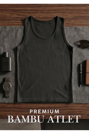 Erkek 3'lü Siyah Bambu Pamuklu Atlet - Yumuşak Dokulu Premium Atlet