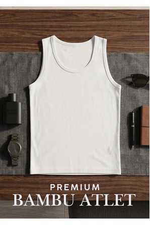 Erkek 3'lü Bambu Pamuklu Atlet - Yumuşak Dokulu Premium Atlet