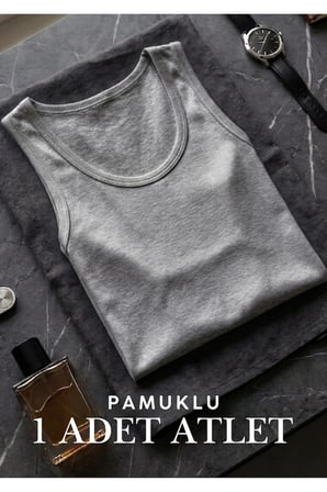 Pamuklu 3'lü Erkek Atlet - Terletmez Penye Atlet