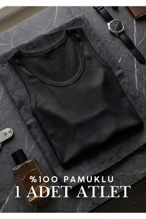 Pamuklu 3'lü Erkek Atlet - Terletmez Penye Atlet