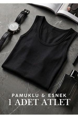 Erkek Likralı Pamuklu 2'li Atlet - Esnek ve Yumuşak Dokulu Atlet