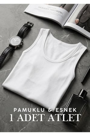 Erkek Likralı Pamuklu 2'li Atlet - Esnek ve Yumuşak Dokulu Atlet