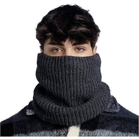 Buff Örgü Kaşkol Knitted & Fleece Neckwarmer Jarn Graphite Gri