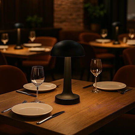 3 Kademeli, 3 Işık Modlu, Şarjlı, Dokunmatik Masa ve Gece Lambası, Cafe, Bar, Restorant Masa Lambası
