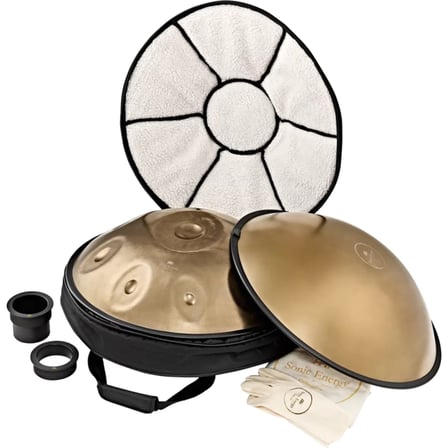 Meinl Sonic Energy HPSTL100 Stainless Steel 10 Notes D Kurd Handpan (Vintage Gold)
