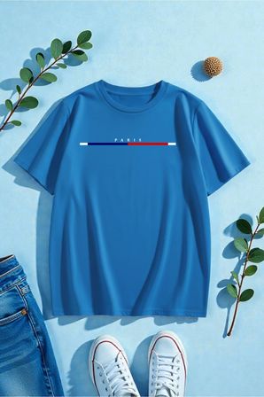 Unisex Paris Baskılı Tasarım Tshirt
