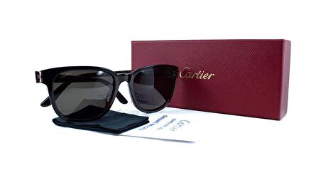 CARTIER  CT0002S 001 54  Unisex SİYAH Köşeli Çerçeve Güneş Gözlüğü