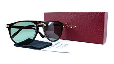 CARTIER  CT0013S 002 56  Unisex KAHVE Damla Çerçeve Güneş Gözlüğü