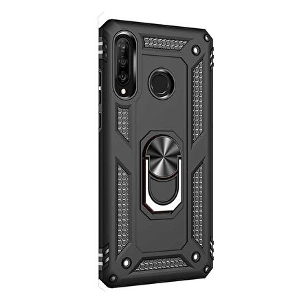Gpack Huawei P30 Lite Kılıf Vega Standlı Yüzüklü Mıknatıslı